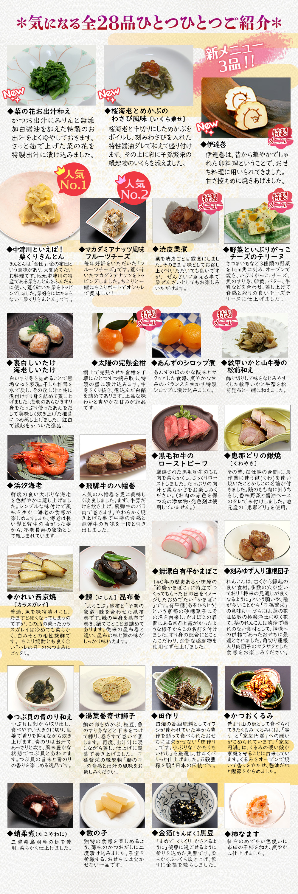 増量おせちメニュー紹介