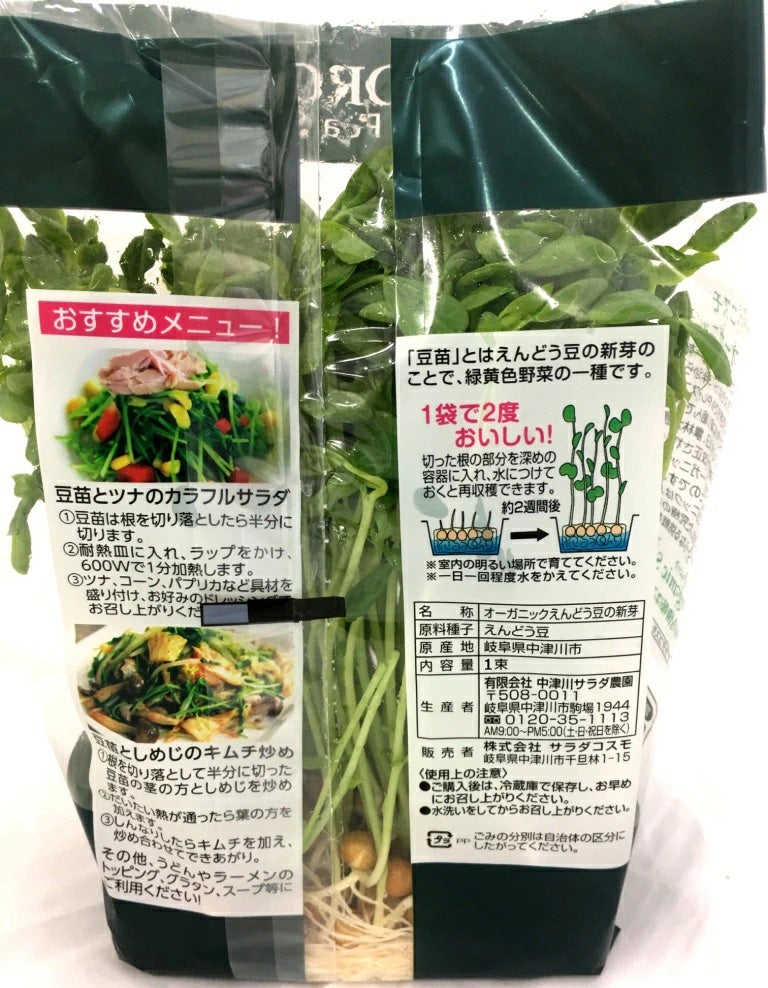豆苗 有機 オーガニック 6パック入（1箱） | 岐阜・中津川 ちこり村 本店
